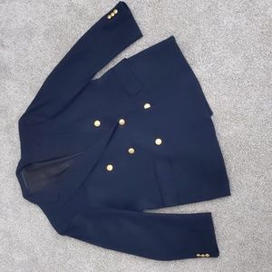PRISTINE Vintage Stanley Blacker 100% Navy Wool Double Breasted Blazer, Size M/L